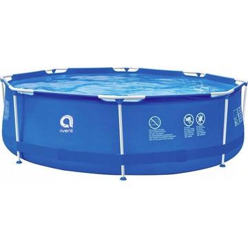 Runder Pool mit Stahlrahmen und Filterpumpe (blau, ⌀300cm × 76cm)