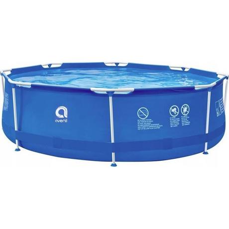 Jilong  Runder Pool mit Stahlrahmen und Filterpumpe (blau, ⌀300cm × 76cm) 