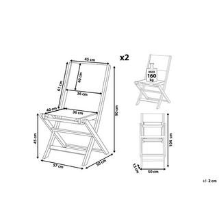 Beliani Lot de 2 chaises en Acacia Rustique CESANA  