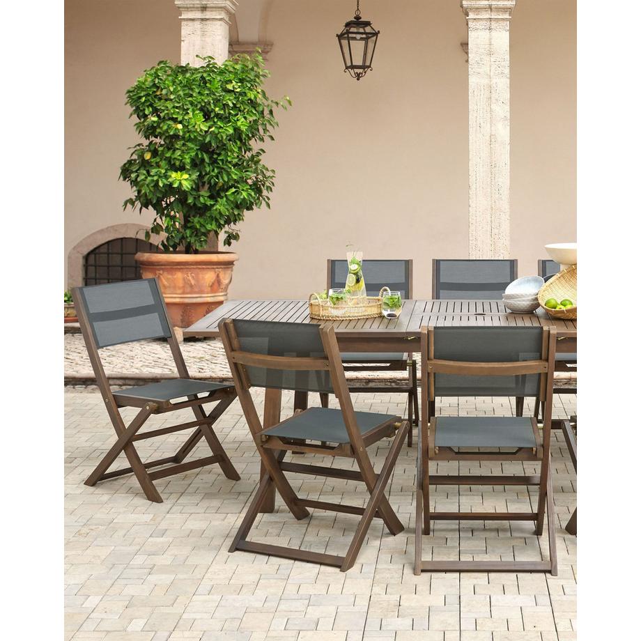 Beliani Lot de 2 chaises de jardin en Acacia Rustique CESANA  