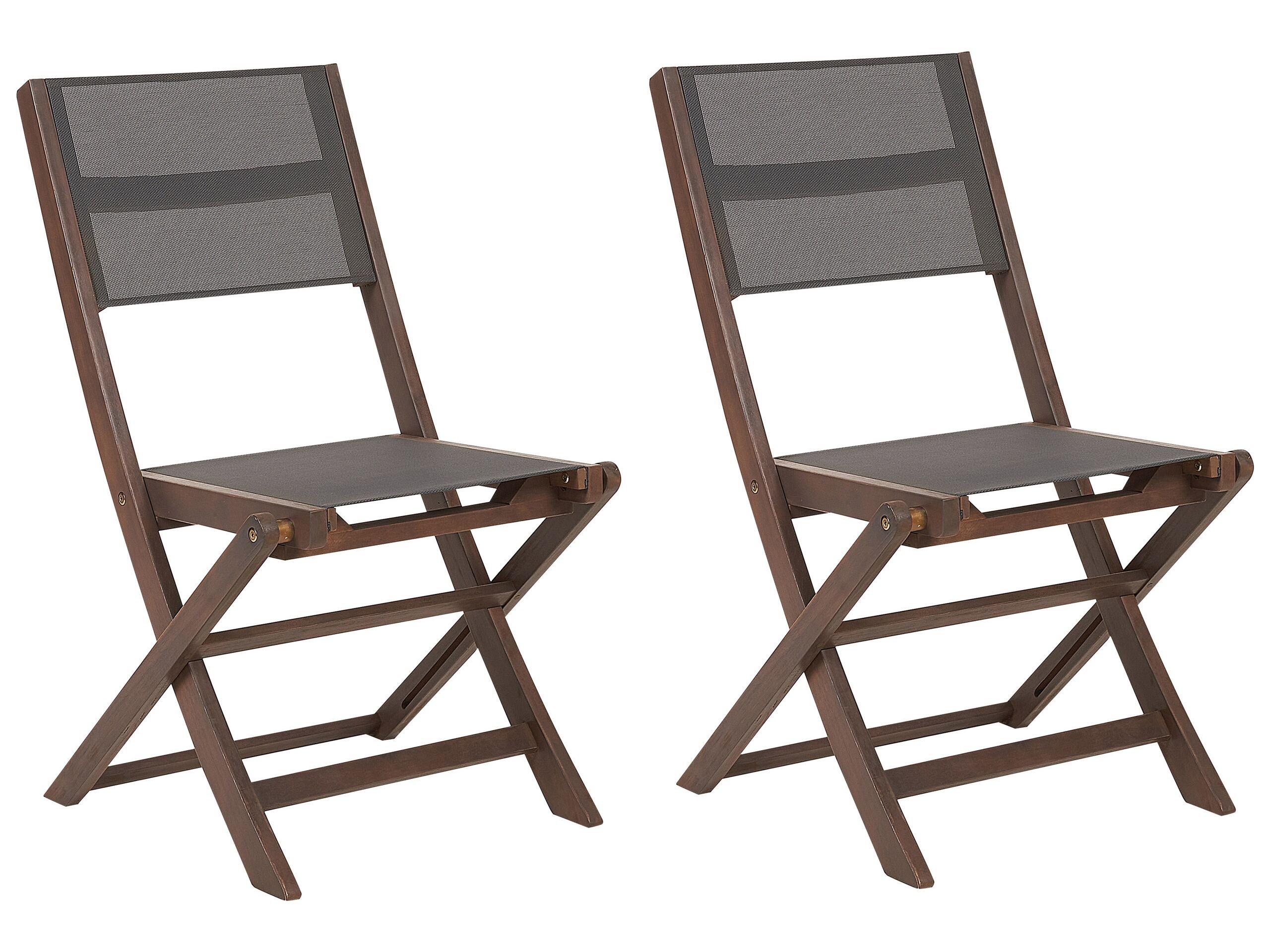 Beliani Lot de 2 chaises en Acacia Rustique CESANA  