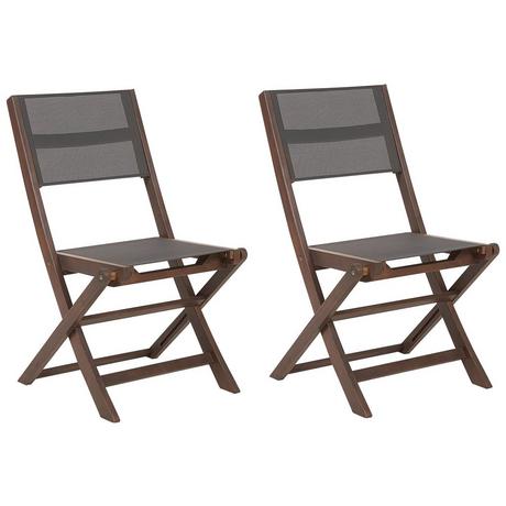 Beliani Lot de 2 chaises en Acacia Rustique CESANA  