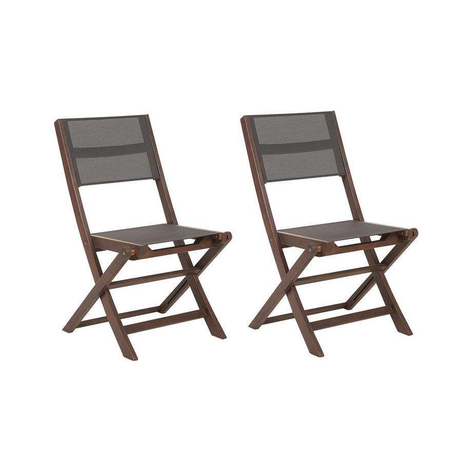 Beliani Lot de 2 chaises de jardin en Acacia Rustique CESANA  