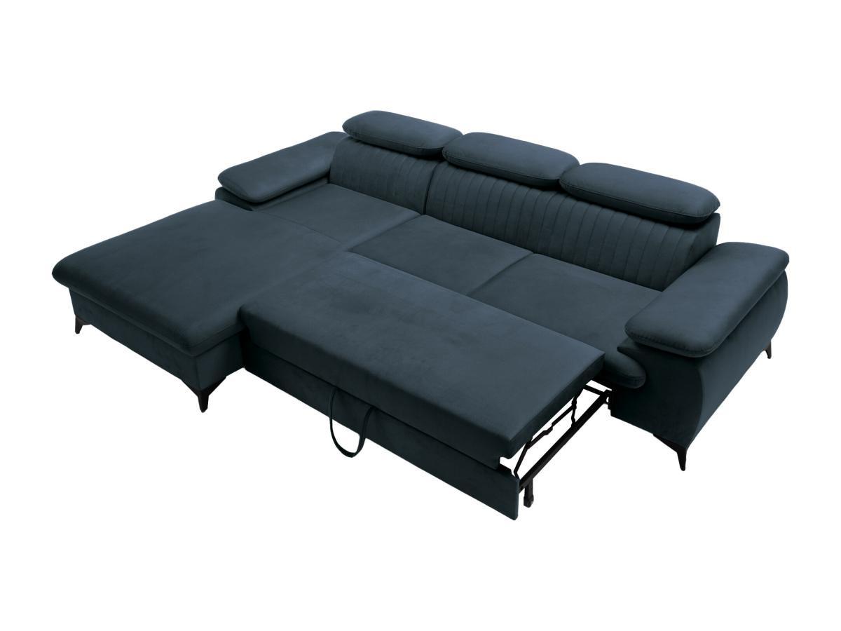 PASCAL MORABITO Canapé d'angle gauche convertible en velours bleu ciel SAMARA de Pascal Morabito  