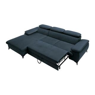 PASCAL MORABITO Canapé d'angle gauche convertible en velours bleu ciel SAMARA de Pascal Morabito  