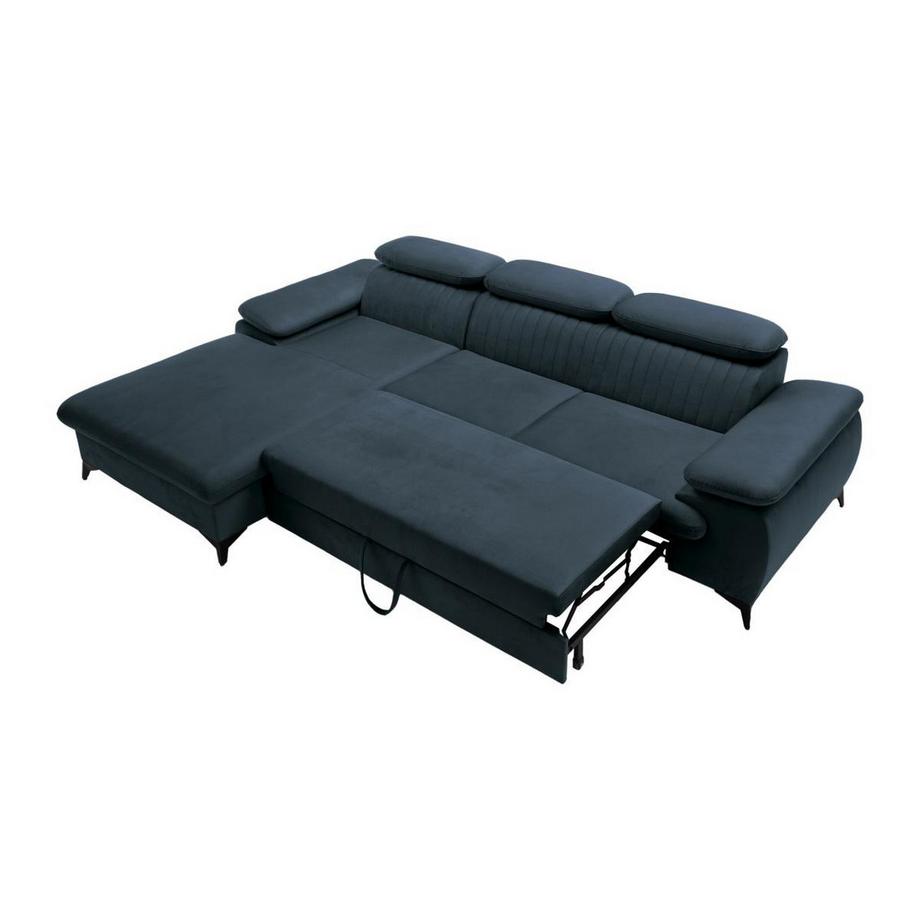 PASCAL MORABITO Ecksofa mit Schlaffunktion - Ecke links - Samt - Hellblau - SAMARA von PASCAL MORABITO  