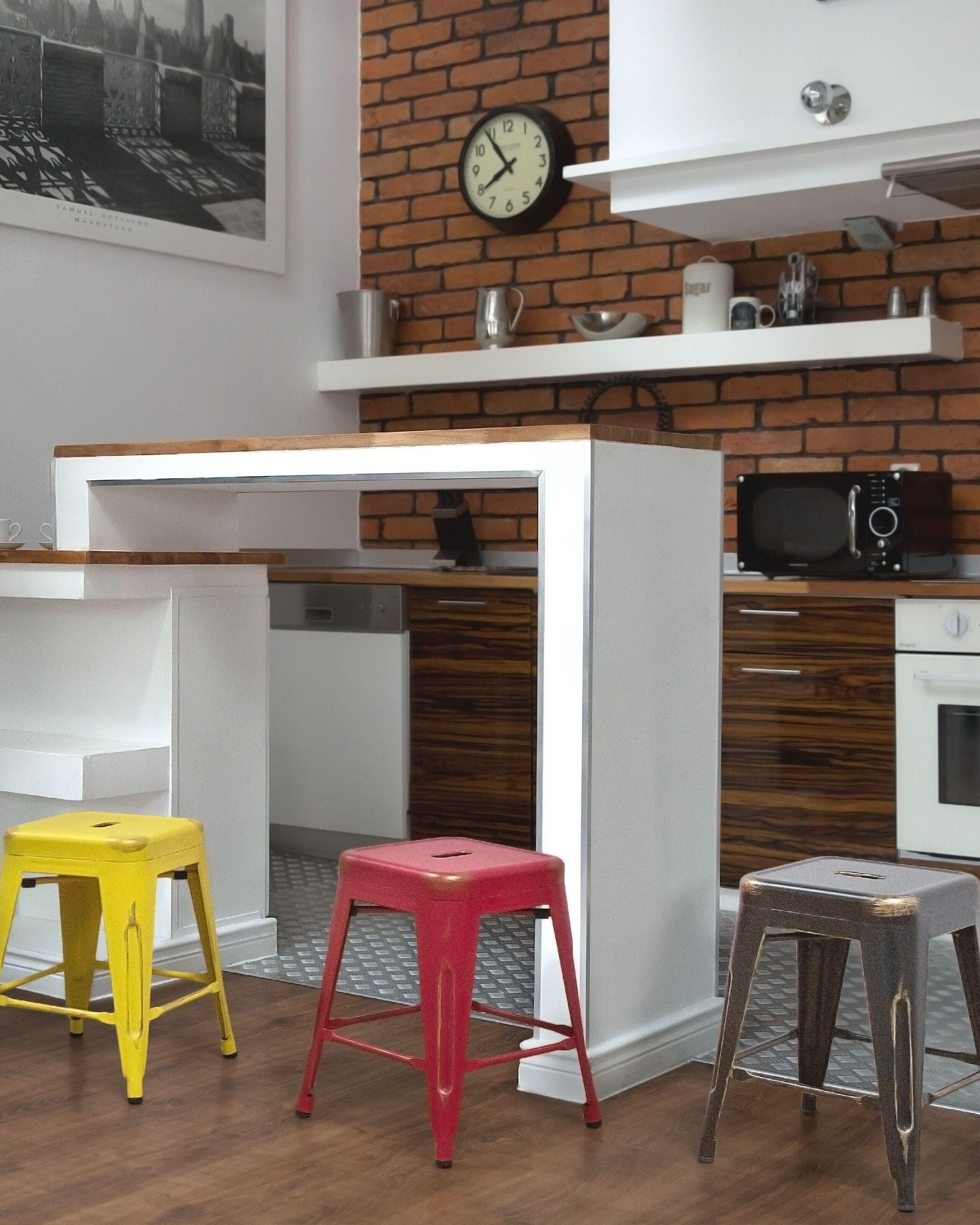 Beliani Set di 2 sgabelli da bar en Acciaio Industriale CABRILLO  