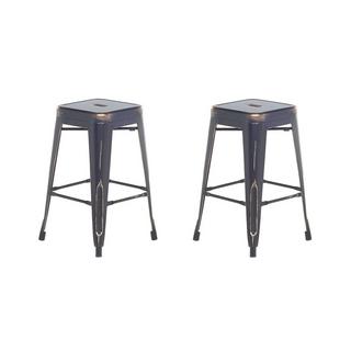 Beliani Set di 2 sgabelli da bar en Acciaio Industriale CABRILLO  