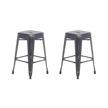 Set di 2 sgabelli da bar en Acciaio Industriale CABRILLO