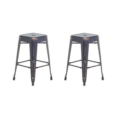 Beliani Set di 2 sgabelli da bar en Acciaio Industriale CABRILLO  