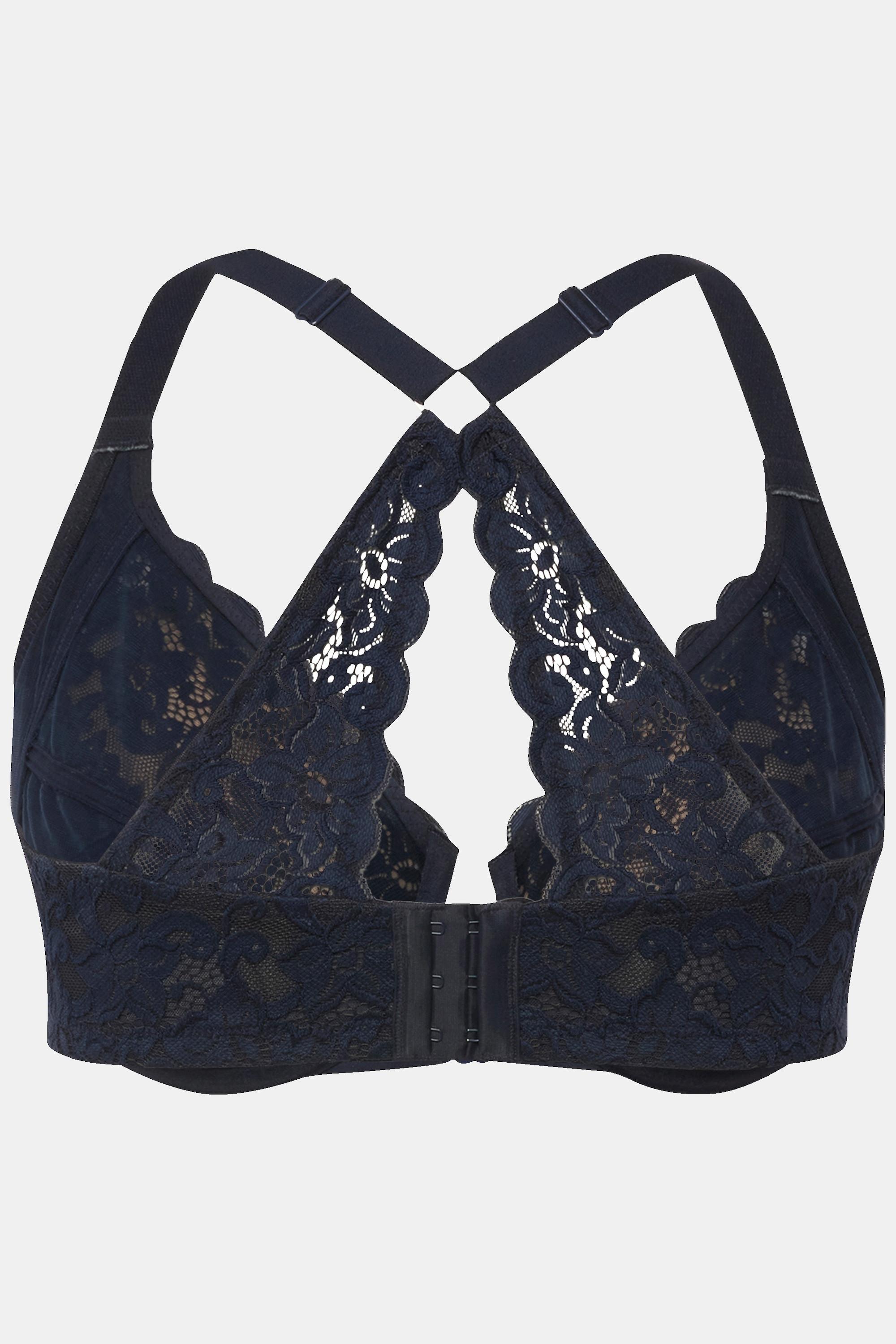 Ulla Popken  Soutien-gorge à armatures, dentelle et double fermeture - bonnet C-D 