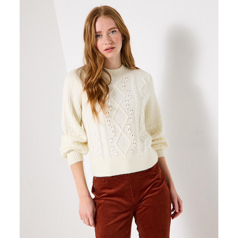 Joe Browns Pull torsadé en maille crème  