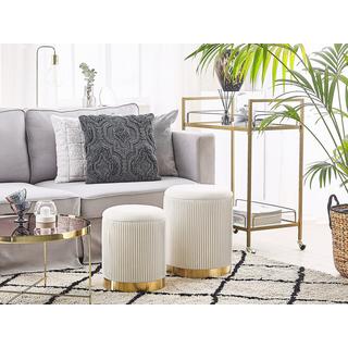 Beliani Pouf en Velours Glamour MIRAMAR  