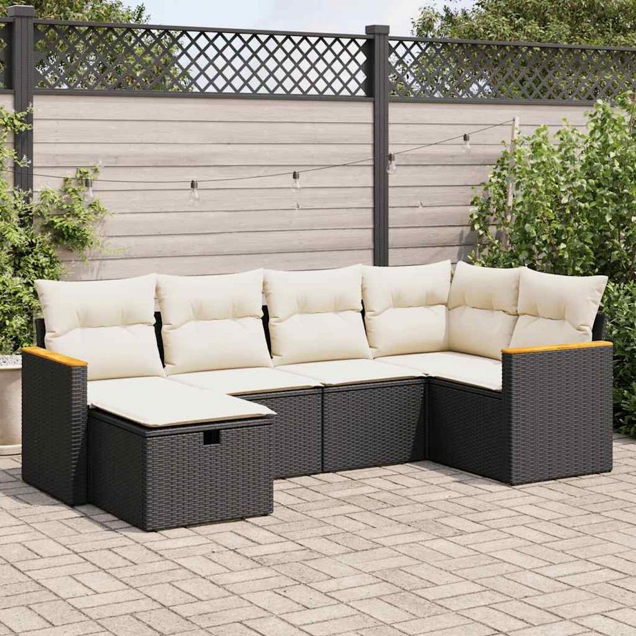 VidaXL set di divani da giardino Polirattan  