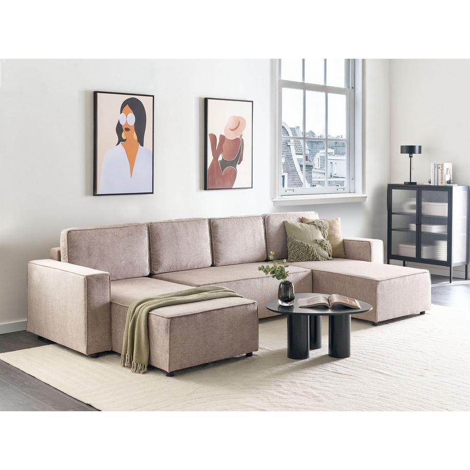 Beliani Canapé en forme de U en Tissu Moderne VATNE  