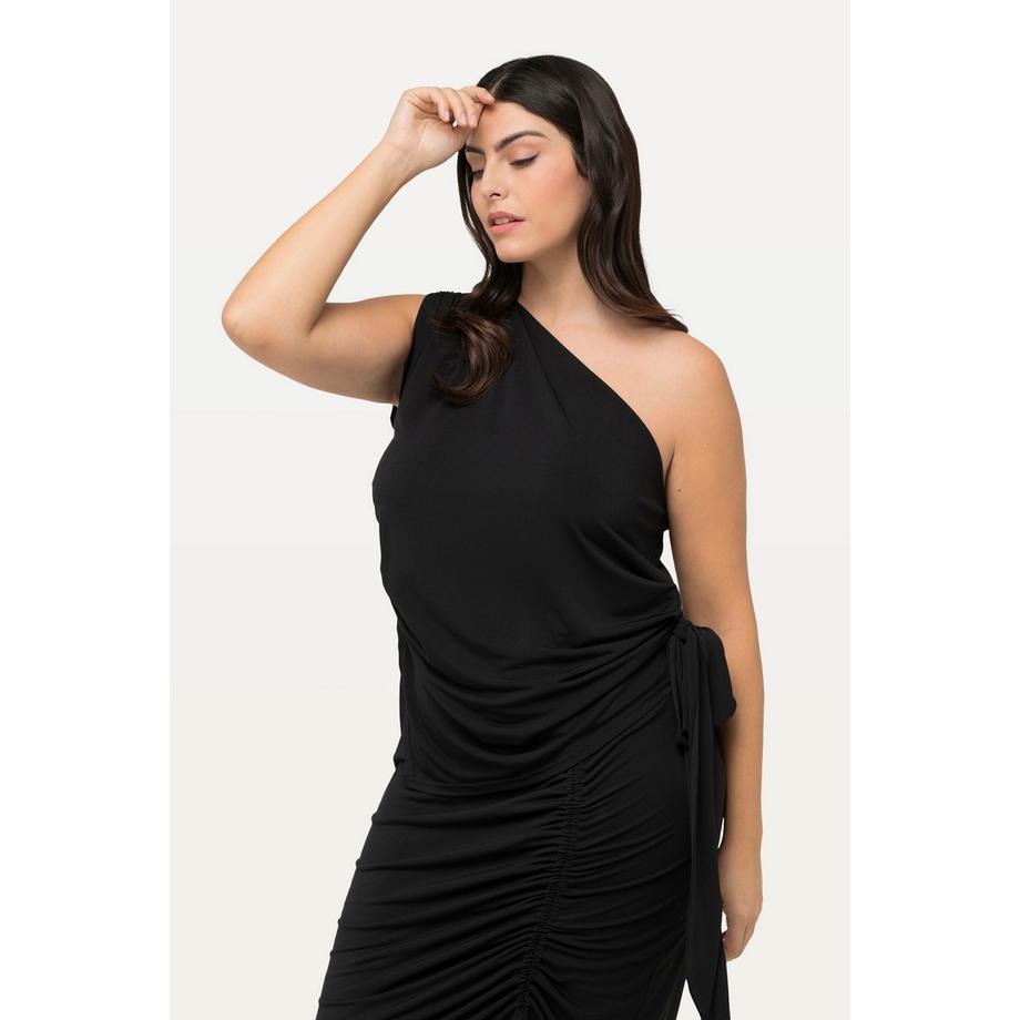 Ulla Popken One Shoulder Slim ärmelloses Top mit Bindeband  