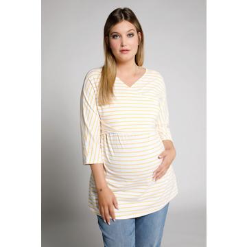 Maglia Bellieva in tessuto GOTS con inserto per l'allattamento, scollo a V e maniche lunghe