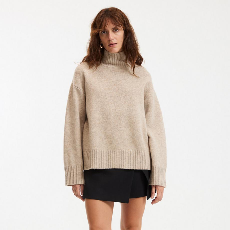 Pullover mit Stehkragen aus Wolle