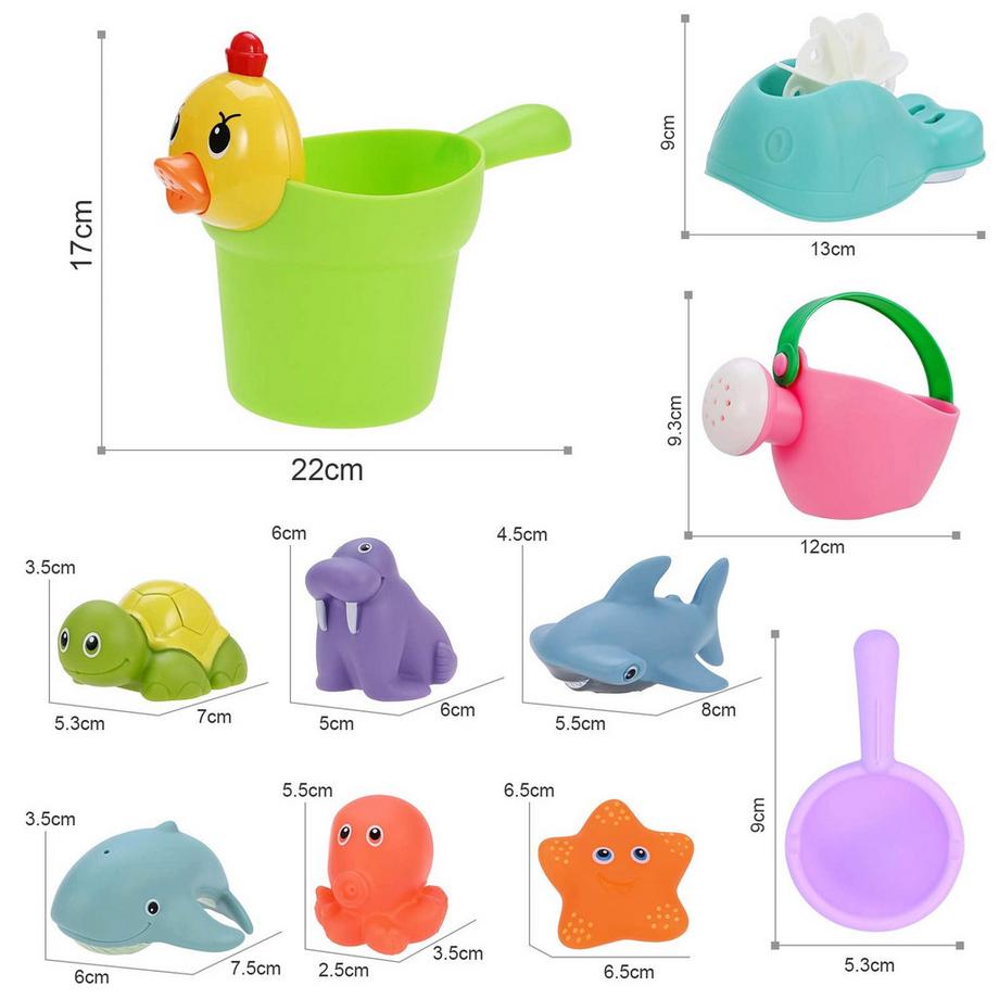 Activity-board  10Pcs Badewannenspielzeug für Baby ab 1 Jahr, Badespielzeug Wasserspielzeug Baby niedliche Wasserspritztiere für Baby Badewanne Geschenk 