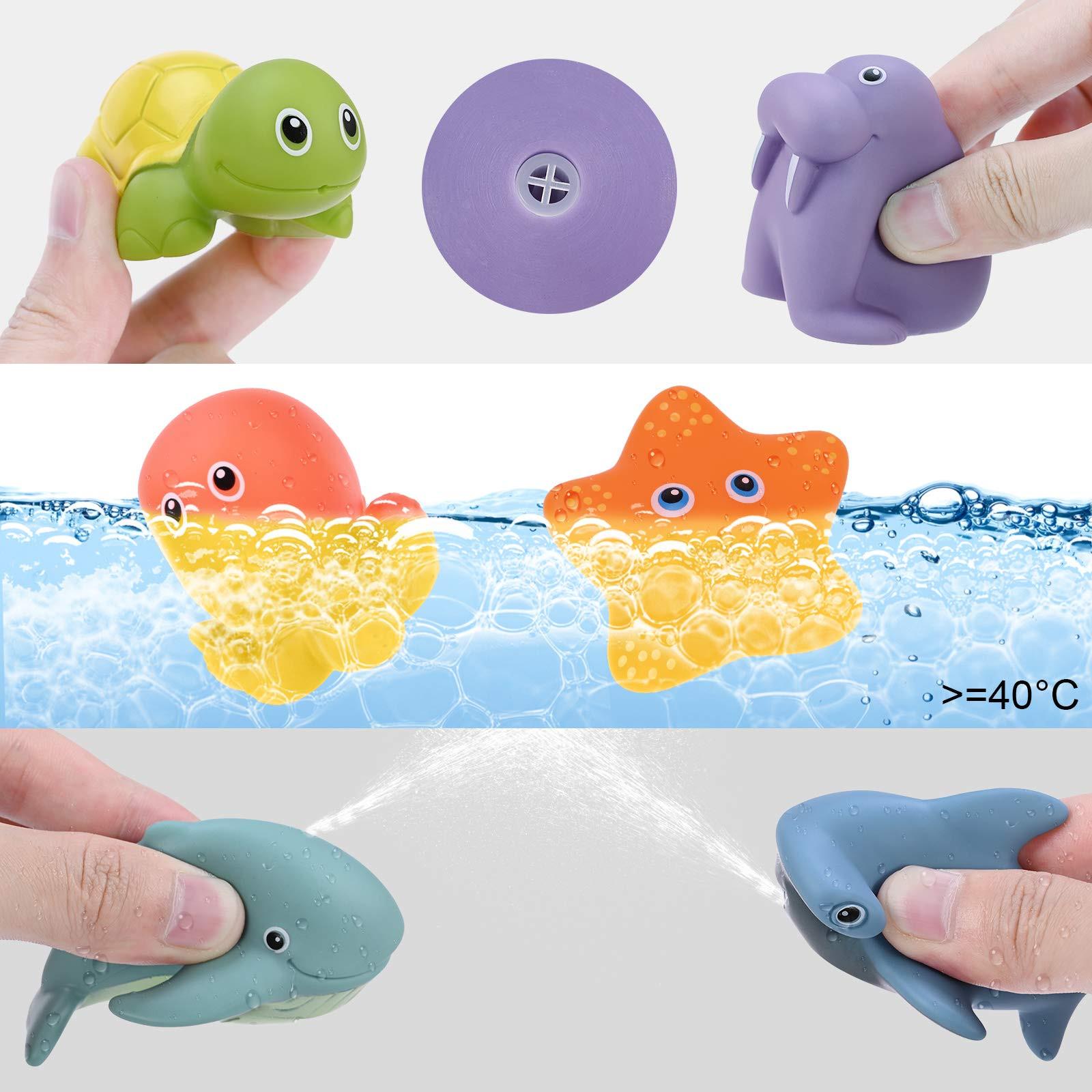 Activity-board  10Pcs Badewannenspielzeug für Baby ab 1 Jahr, Badespielzeug Wasserspielzeug Baby niedliche Wasserspritztiere für Baby Badewanne Geschenk 