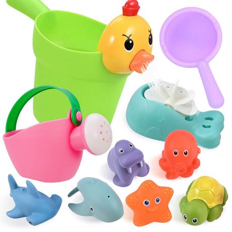 Activity-board  10Pcs Badewannenspielzeug für Baby ab 1 Jahr, Badespielzeug Wasserspielzeug Baby niedliche Wasserspritztiere für Baby Badewanne Geschenk 