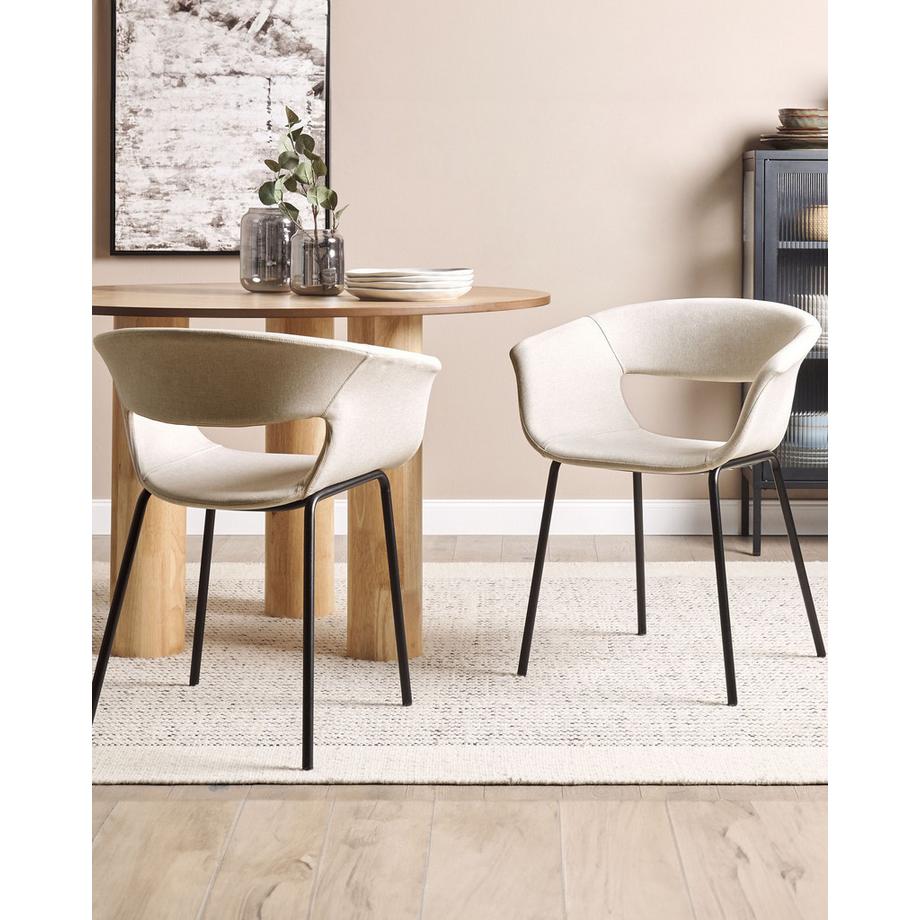 Beliani Esszimmerstuhl 2er Set aus Stoff Modern ELMA  