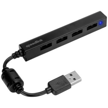 SpeedLink Snappy Slim USB Hub, 4-Port, USB 2.0, Passiv