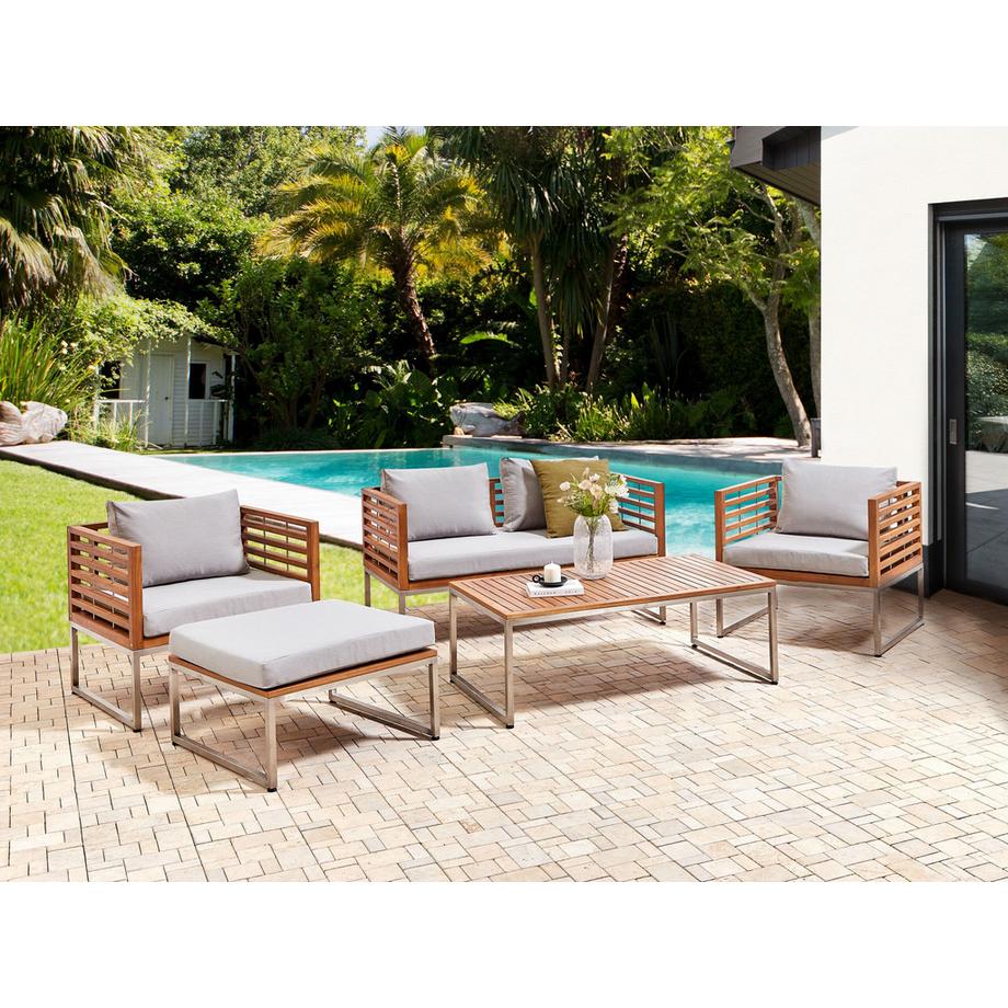 Beliani Ensemble de housses de coussins d'extérieur en Polyester Scandinave BERMUDA  