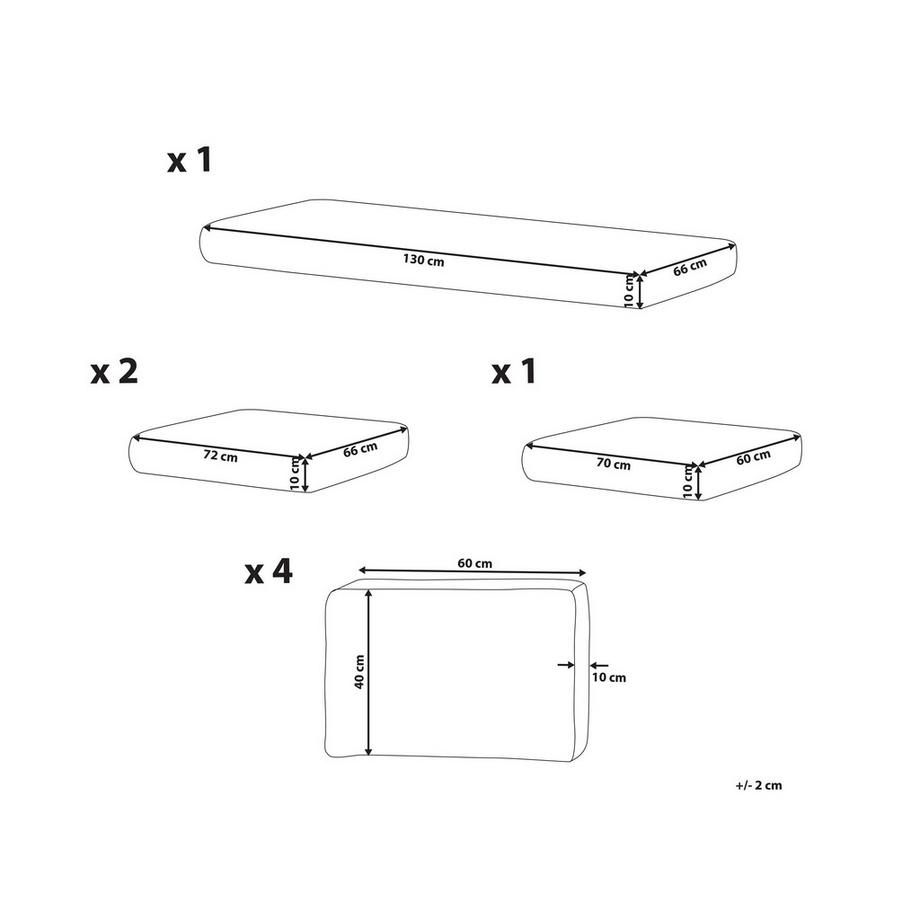 Beliani Ensemble de housses de coussins d'extérieur en Polyester Scandinave BERMUDA  