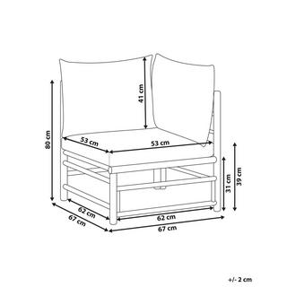 Beliani Module d'angle en Bambou Boho CERRETO  