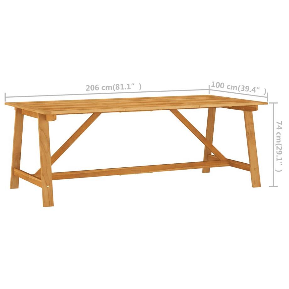 VidaXL Table à manger de jardin bois d'acacia  