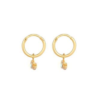 Elli  Ohrringe Creolen Hänger Evil Eye Synth. Opal 