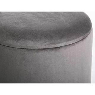 mutoni Tabouret Polina Gris rond avec espace de rangement  