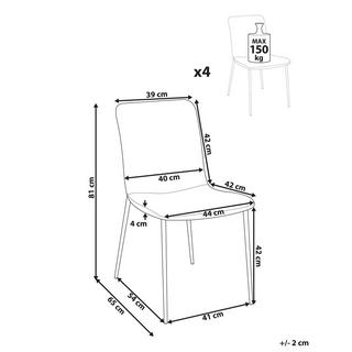 Beliani Esszimmerstuhl 4er Set aus Polyester Modern GLENDIVE  
