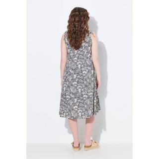 Ulla Popken Abito Midi Jersey Stampa Nuvole Senza Maniche Scollo a V  