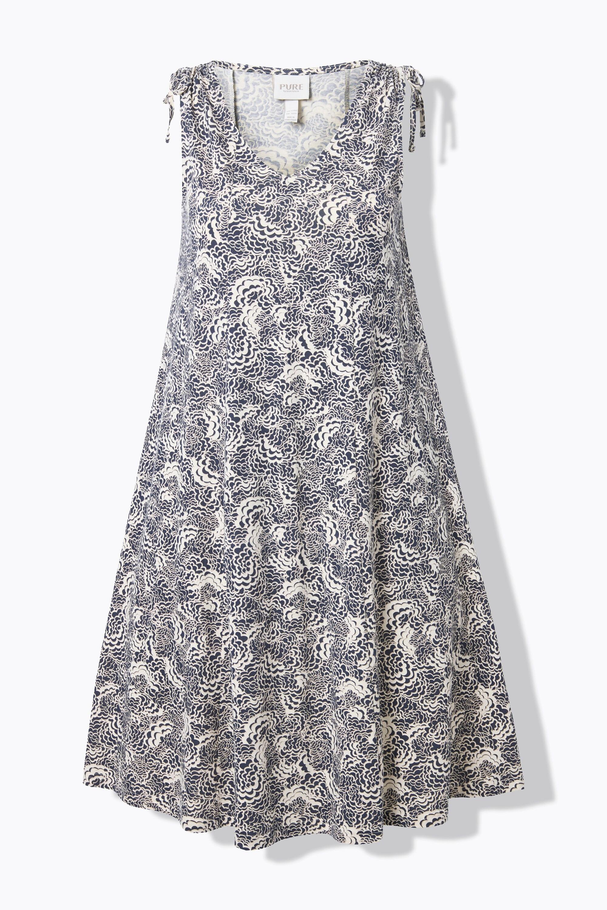 Ulla Popken Abito Midi Jersey Stampa Nuvole Senza Maniche Scollo a V  