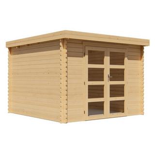 Vente-unique Casetta da giardino con tetto piano 8,8 m² spessore 28 mm in legno - LOTAVI  