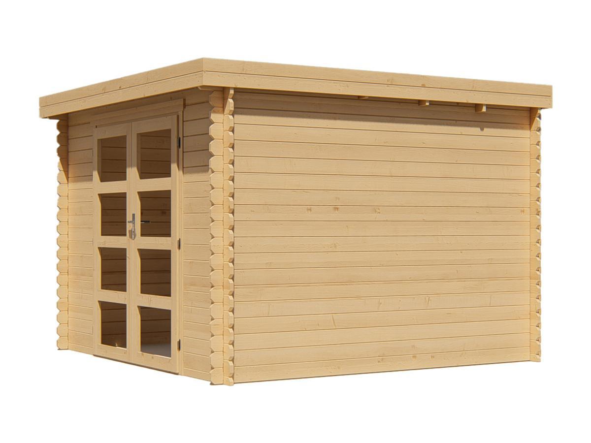 Vente-unique Casetta da giardino con tetto piano 8,8 m² spessore 28 mm in legno - LOTAVI  