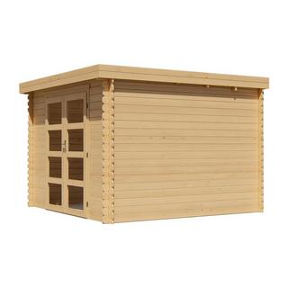 Vente-unique Casetta da giardino con tetto piano 8,8 m² spessore 28 mm in legno - LOTAVI  