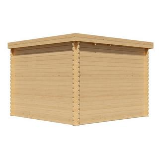 Vente-unique Casetta da giardino con tetto piano 8,8 m² spessore 28 mm in legno - LOTAVI  