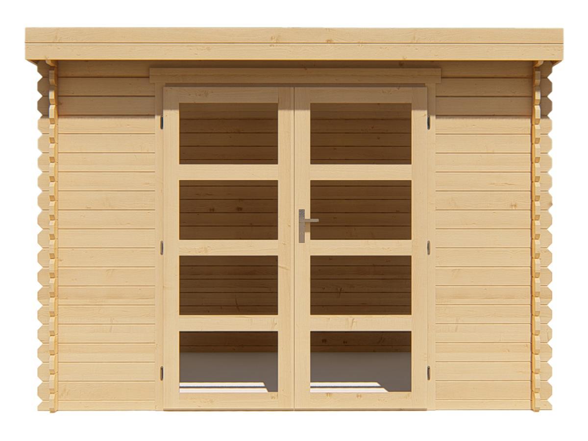 Vente-unique Casetta da giardino con tetto piano 8,8 m² spessore 28 mm in legno - LOTAVI  