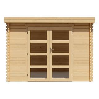 Vente-unique Casetta da giardino con tetto piano 8,8 m² spessore 28 mm in legno - LOTAVI  