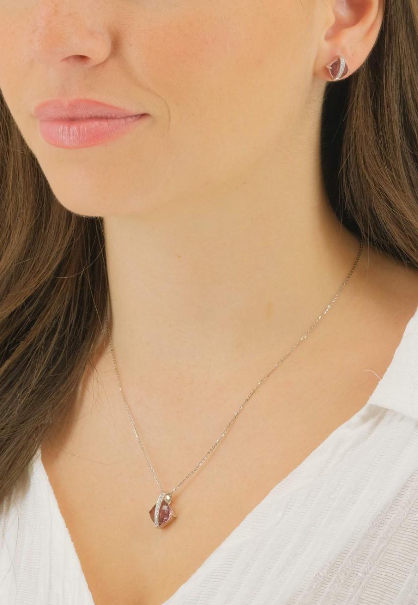 MUAU Schmuck  Parure en argent 925 Zircone, 11mm 