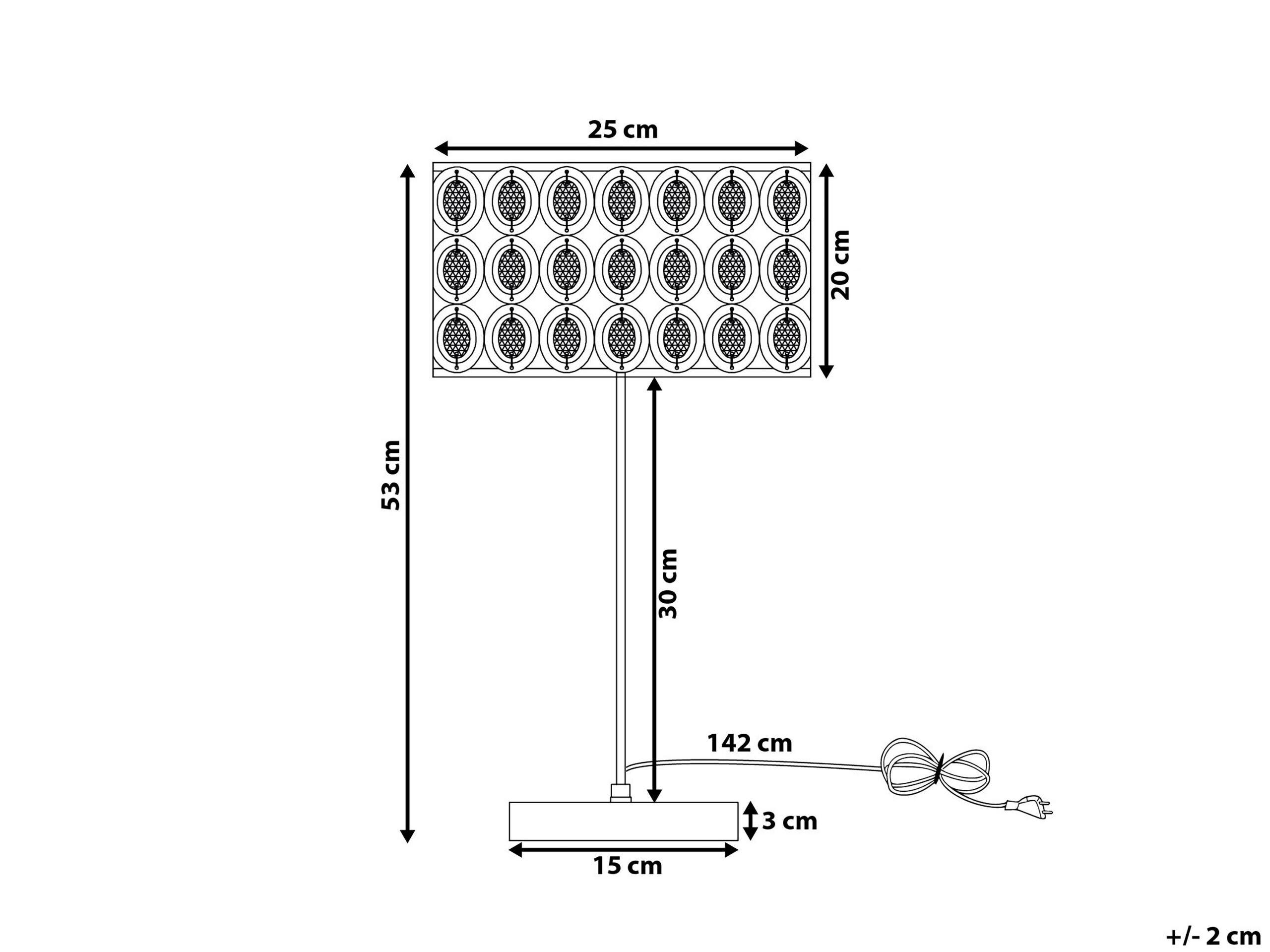 Beliani Lampe à poser en Métal Glamour TENNA  