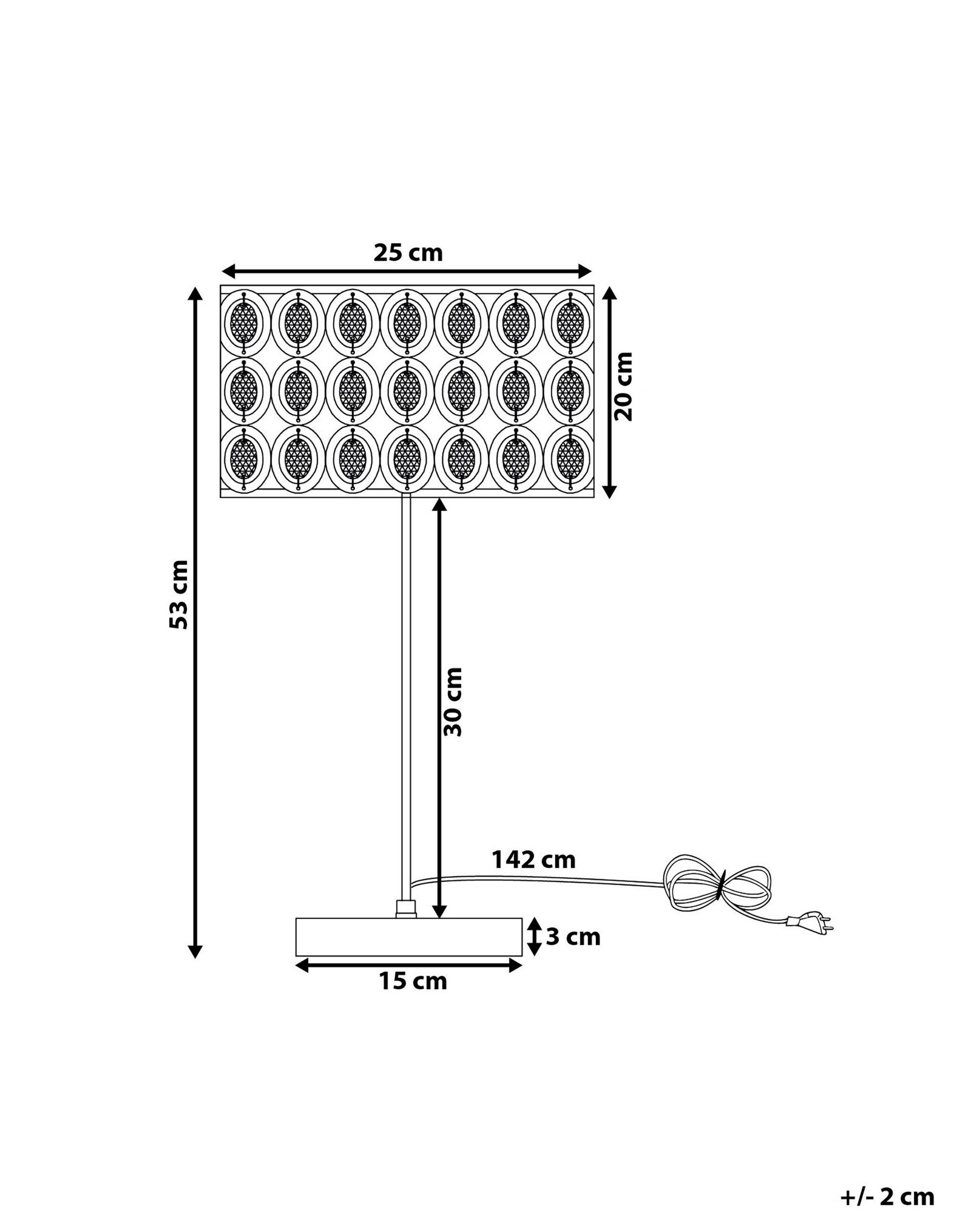 Beliani Lampe à poser en Métal Glamour TENNA  