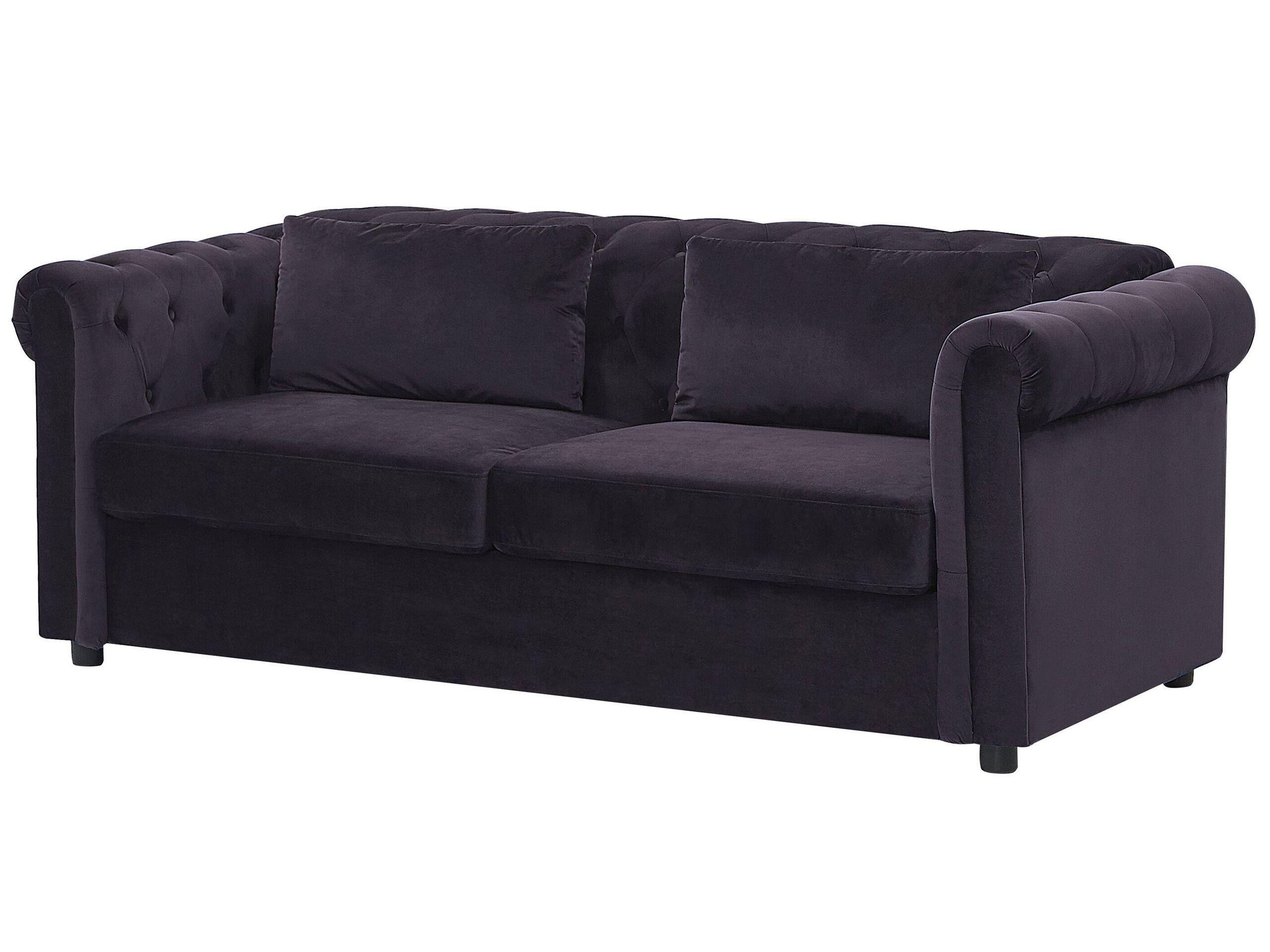 Beliani Canapé-lit en Velours Glamour CHESTERFIELD  