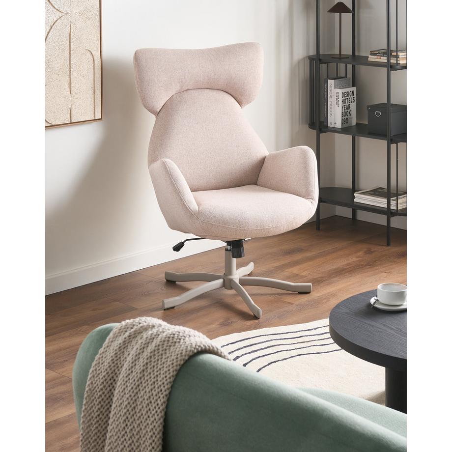 Beliani Fauteuil pivotant en Tissu Rétro SONDERBY  