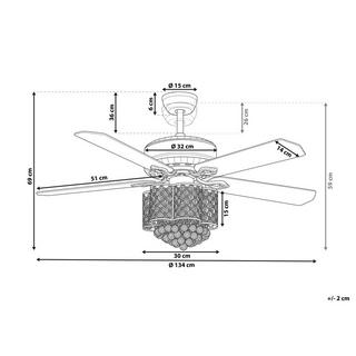 Beliani Ventilateur de plafond en Métal Rétro HUAI  