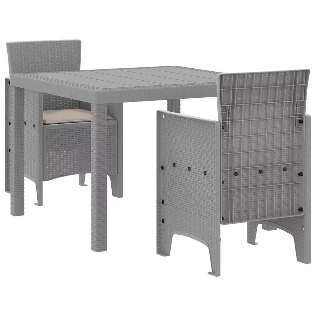 VidaXL - Set da Pranzo per Giardino Polipropilene, One Size, Argento