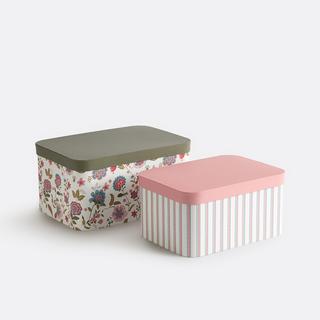 La Redoute Intérieurs 2er-Set Aufbewahrungsboxen Shirley mit Deckel  